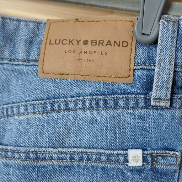 Lucky Brand Jeans womens 2 Blue Relaxed Tapered Light Wash Embroidered Trim - Picture 5 of 15